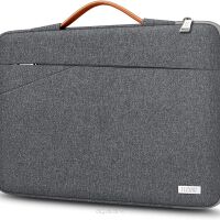 Wodoodporny elegancki pokrowiec na laptop marki TECOOL - Szary, torba na laptopa z rączką 15,6 cala-802-15BK