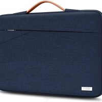 Wodoodporny elegancki pokrowiec na laptop marki TECOOL - Granatowa torba na laptopa z rączką 15,6 cala-802-15BK