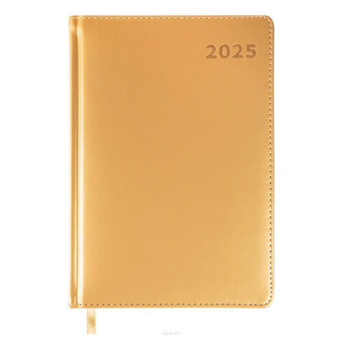 Książkowy kalendarz na 2025 rok w układzie dziennym, format A5, wzór  944260 złoty