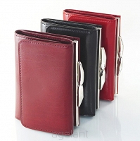 Elegancki portfel damski z biglem, skórzany PD-006 S