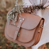 Damska torebka skórzana BarellyBags w stylu Vintage-torba Luizjana z rączką-M-Camel