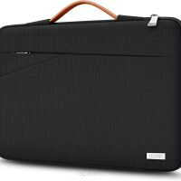Wodoodporny elegancki pokrowiec na laptop marki TECOOL - Czarna torba na laptopa z rączką 15,6 cala-802-15BK