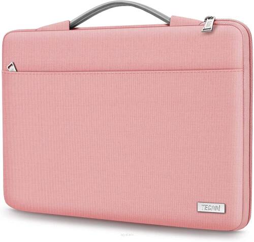 Wodoodporny elegancki pokrowiec na laptop marki TECOOL - Różowa, torba na laptopa z rączką 15,6 cala