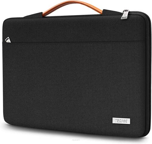 Wodoodporny elegancki pokrowiec na laptop - Czarny, torba na laptopa z rączką 15,6 cala