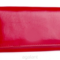Elegancki portfel damski, skórzany PD-008 S Czerwony