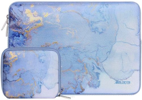 Wodoodporny pokrowiec na laptop marki MOSISO- etui na laptopa 13,3 cala -z saszetką, akwarelowy marmur