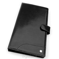 Ekskluzywny receptariusz skórzany, etui na recepty, receptownik R-165W Czarny