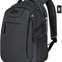 Wodoodporny biznesowy plecak na laptopa 15,6" z wbudowanym portem USB  firmy KROSER, ciemnoszary 