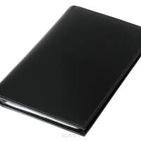 Skórzane etui na wizytówki obce z miejscem na karty płatnicze E-420 czarny