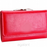Elegancki portfel damski z biglem, skórzany PD-003 BV Red