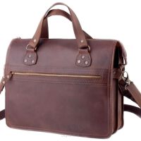 Teczka skórzana BarellyBags-aktówka Kalifornia, Ciemny Camel Duża XXL