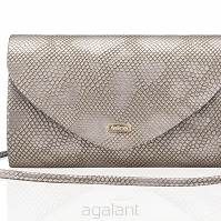 Elegancka kopertówka w wężową skórę, FELICE wzór F15, złota