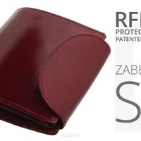 Portfel damski skórzany z zabezpieczeniem skanowania kart  RFID PROTECTION PD-357 Wiśniowy