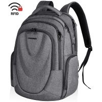 Wodoodporny biznesowy plecak na laptopa 17,3" z ochroną RFID  firmy KROSER, jasno szary