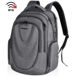 Wodoodporny biznesowy plecak na laptopa 17,3" z ochroną RFID  firmy KROSER, jasno szary