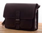 Torba skórzana Mexico Slim BarellyBags, Kasztanowy brąz