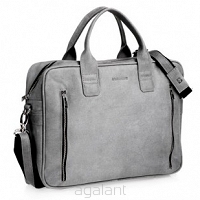 Męska torba skórzana na ramię, na laptopa, kolekcja Brodrene BL02 Grey