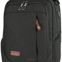 Wodoodporny biznesowy plecak na laptopa 17,3" z wbudowanym portem USB firmy KROSER, KTF757 ciemnoszary