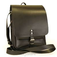 TORBA RAPORTOWKA, LISTONOSZKA, VINTAGE, JUCHT 0021 Black