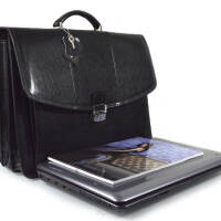 Biznesowa torba skórzana na laptop 18 cali, teczka na dokumenty Galskór M559