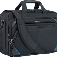 Wodoodporna torba na laptopa 17,3", teczka biznesowa z ochroną RFID  firmy KROSER czarny/niebieski