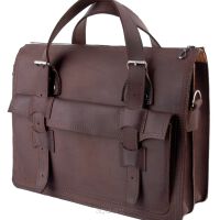 Teczka skórzana BarellyBags- Island  Ciemny Brąz