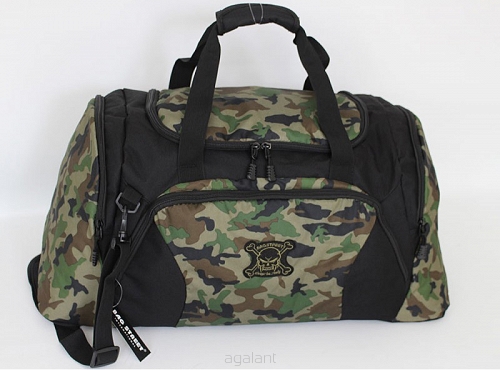 TORBA PODRÓŻNA NA RAMIĘ militarna, BAG STREET, 4049 Oliwkowy maskujący