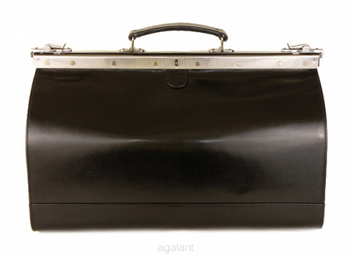 Skórzana torba lekarska w stylu Old School, model 1235-40 Czarna
