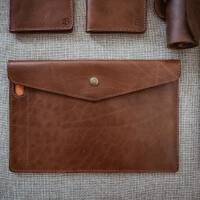 Skórzana aktówka -pokrowiec na laptopa, futerał na Ipada, Macbook Air, tablet 11"