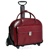 Torba damska podróżna z miejscem na laptop z odpinanym wózkiem transportowym  GLEN ELLYN Red   McKlein