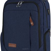 Wodoodporny biznesowy plecak na laptopa 17,3" z wbudowanym portem USB firmy KROSER, KTF757 granatowy