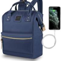 Miejski plecak na laptopa 15,6 z portem USB, wodoodporny, do szkoły, na uczelnię, torba Himawari SCP17 granatowy