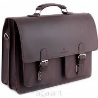 Teczka skórzana BarellyBags- Dark Brown-L Kasztanowy Brąz