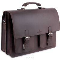 Teczka skórzana BarellyBags- Dark Brown-L Kasztanowy Brąz