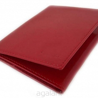 Etui skórzane na dokumenty, wizytówki, karty, Marco, A-04 Czerwony