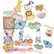WOOPIE GREEN Drewniana Nawlekanka Klocki Przeplatanka ZOO Montessori13 EL