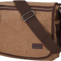 Torba na ramię z miejscem na tablet lub laptop 13-14"  marki Modoker canvas brązowy