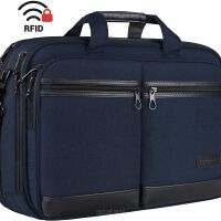 Wodoodporna torba na laptopa 17,3", teczka biznesowa z ochroną RFID firmy KROSER DKL182-CDN granatowa