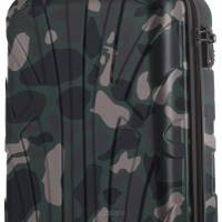 Duża walizka podróżna militarna kamuflaż, Kufer na kółkach, system trolley, S20-8801-L