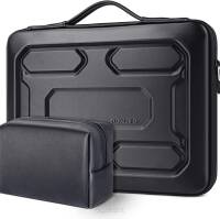 Wodoodporny kosmiczny pokrowiec na laptop marki DOMISO - torba na laptopa 15,6" + saszetka, czarny