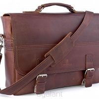 Teczka skórzana BarellyBags-Chicago-M Ciemny Camel